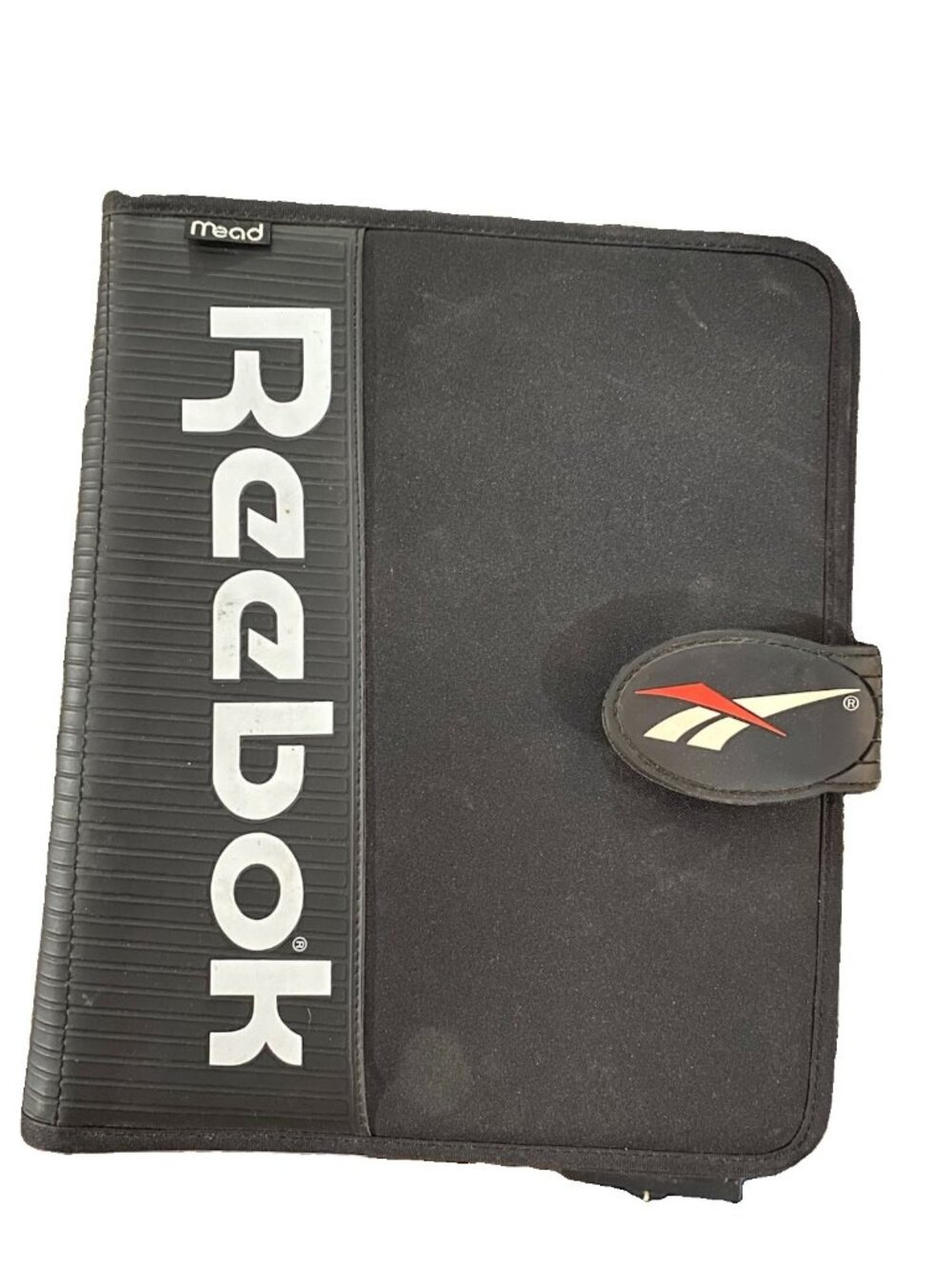 Reebok Mead Folio Folder Trapper Binder Vintage 90s Black With Logo Paper Keeper